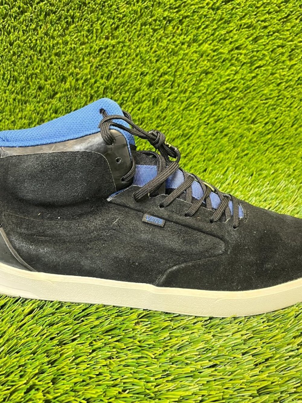 Vans LXVI Mens Size 11 Black Blue Athletic Outdoor Suede Lace Up Shoes Sneakers